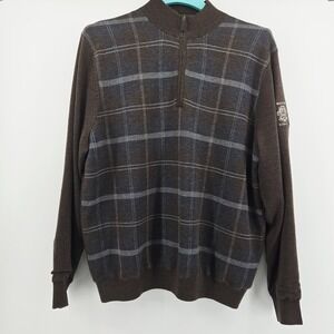 Fairway & Greene 100% Italian Merino Wool 1/4-Zip Sweater SZ L Wistleling Straig